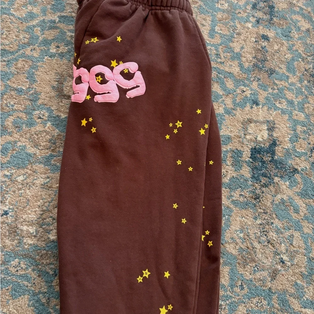 GRAIL Sp5der x Young Thug Sp5der Worldwide Angel Numbers Joggers XL Brown